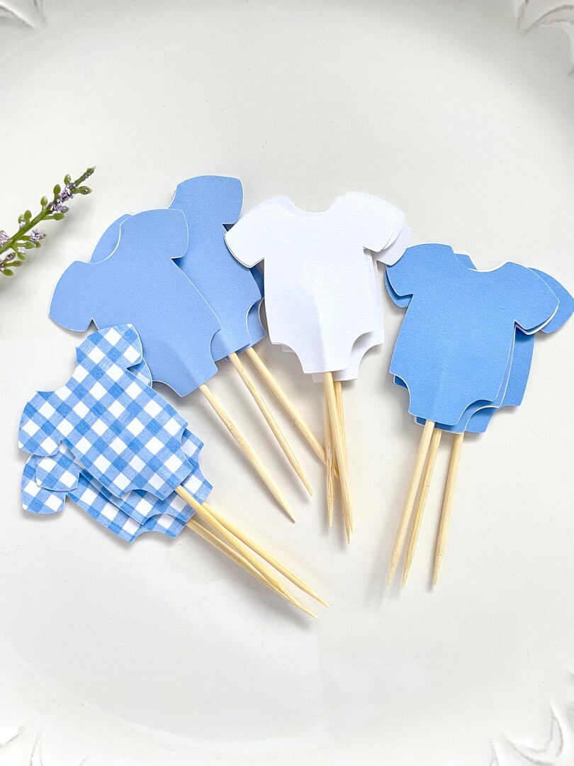 Gyufise - 24 decorazioni per cupcake di compleanno con glitter blu, ideali per feste di compleanno, baby shower, feste Gyufise - 24 decorazioni per cupcake di compleanno con glitter blu, ideali per feste di compleanno, baby shower, feste